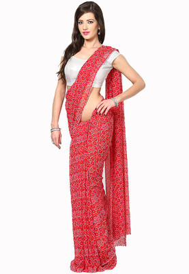

Soundarya Printed Bandhej Georgette Saree(Red)