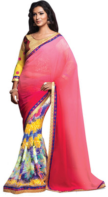 

Ridham Sarees Embroidered Bollywood Georgette Saree(Multicolor)