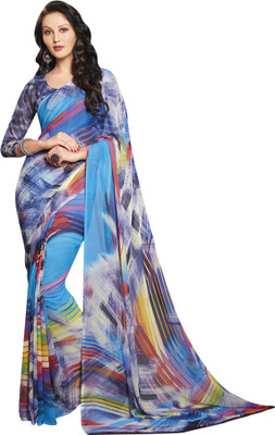

Vishal Self Design Bollywood Georgette Saree(Blue, Multicolor)