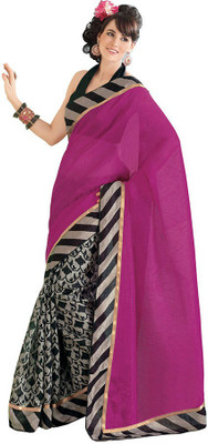 

Party Wear Dresses Printed Fashion Cotton Saree(Pink)
