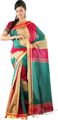 

Hawai Self Design Fashion Silk Cotton Blend Saree(Multicolor)