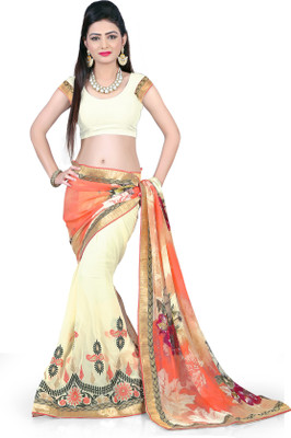 

Khoobee Self Design, Embroidered Fashion Georgette Saree(Multicolor, Beige), Beige;multicolor