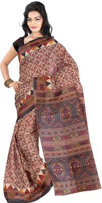 

Roopkala Silks Printed Daily Wear Khadi Saree(Maroon)