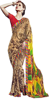 

Desi Butik Printed Fashion Georgette Saree(Multicolor)
