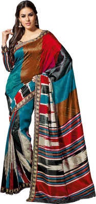 K D Collection Printed Daily Wear Silk Saree(Multicolor)