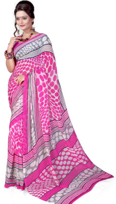

Cenizas Polka Print Fashion Chiffon Saree(Multicolor), Pink