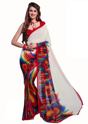 

Khushali Self Design, Printed Fashion Georgette Saree(Beige, Red, Multicolor), Beige;multicolor;red