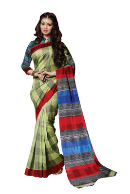 

Indrani Checkered Bollywood Silk Saree(Multicolor), Yellow