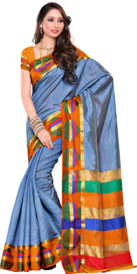 

Mimosa Woven Ikkat Art Silk Saree(Multicolor), Grey