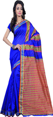 

Sanju Sarees Solid Fashion Art Silk Saree(Blue)