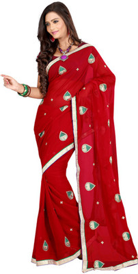 

Ansu Fashion Embroidered Fashion Georgette Saree(Maroon)