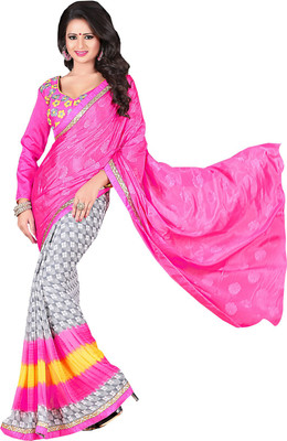 

Lovelylook Printed Daily Wear Georgette Saree(Pink, Multicolor)