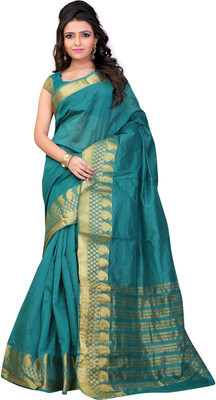 

It's Banii Woven Maheshwari Silk Saree(Green)