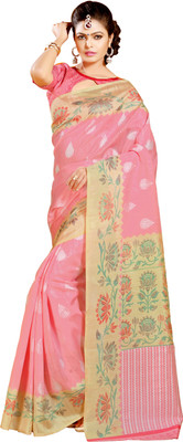 

Jiya Self Design, Printed Fashion Jute, Silk Saree(Pink, Multicolor), Multicolor;pink