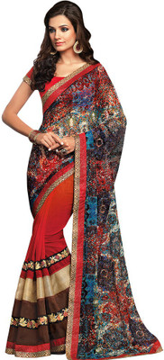 

Desi Butik Embroidered Fashion Georgette, Net Saree(Multicolor)
