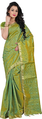 

Mimosa Printed Kanjivaram Art Silk Saree(Green), Gold