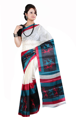 

Anushree Saree Printed Fashion Silk Saree(Multicolor), Black