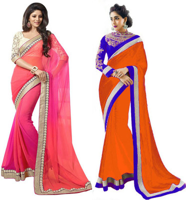 

Stylezone Self Design Fashion Chiffon Saree(Pack of 2, Multicolor)