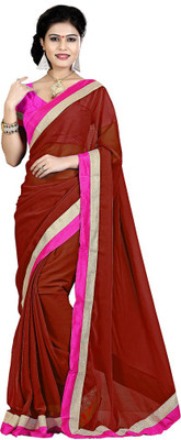 

Indian Wear Online Solid Fashion Chiffon Saree(Maroon)
