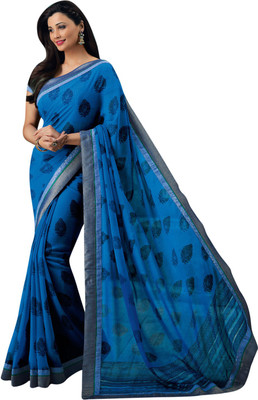

Vishal Solid Fashion Georgette Saree(Blue)