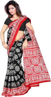 

Vardan Prints Printed Bollywood Polycotton Saree(Black, Red)