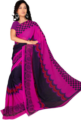 

Parisha Self Design, Printed Fashion Georgette Saree(Pink, Blue), Blue;pink
