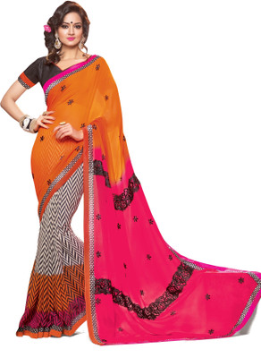 

Ridham Sarees Printed Fashion Georgette Saree(Multicolor)