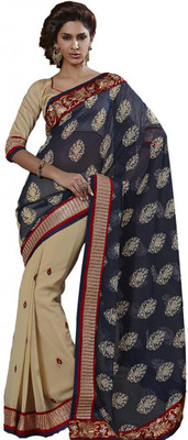 

Desi Butik Self Design Fashion Jacquard Saree(Multicolor), Beige;purple