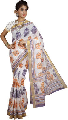

Kanheyas Printed Daily Wear Handloom Cotton Saree(Multicolor)