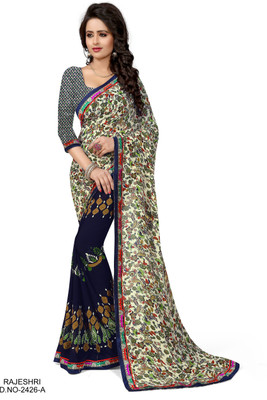 

Indianbeauty Self Design, Printed Fashion Chiffon Saree(Blue)