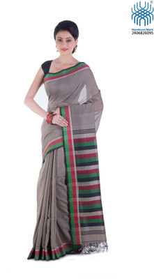 Tantuja Woven Tangail Cotton Saree(Grey)