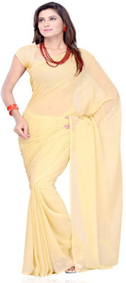 

Multi Retail Solid Daily Wear Georgette Saree(Beige), Light beige