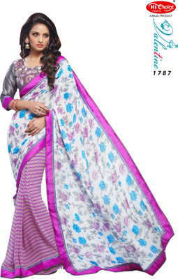 Hi-Choice Printed Fashion Georgette Saree(Purple)