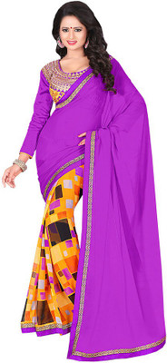 

Parisha Printed Daily Wear Georgette Saree(Purple, Multicolor)