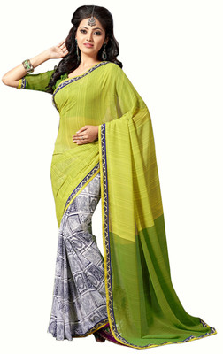 

Khushali Self Design, Printed Fashion Georgette Saree(Green, Multicolor), Green;grey;multicolor