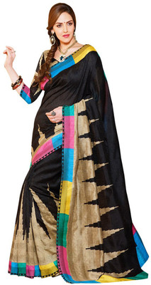 

Poornathava Printed Bhagalpuri Art Silk Saree(Multicolor)