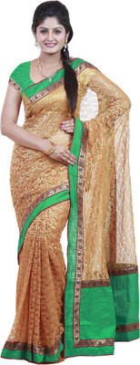 

Mimosa Woven Bollywood Net Saree(Mustard), Light mustard