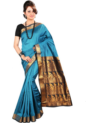 

Anushree Saree Printed Fashion Chanderi Saree(Multicolor), Blue