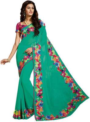 

Vishal Self Design Bollywood Georgette Saree(Green)