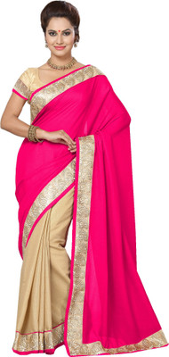 

Ishin Embellished Fashion Modal Saree(Beige), Beige & peach