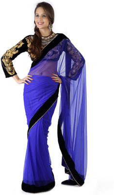 

Stylezone Solid Fashion Chiffon Saree(Blue)