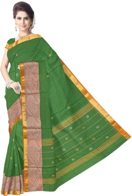 

Javuli Woven Chettinadu Handloom Cotton Saree(Green)