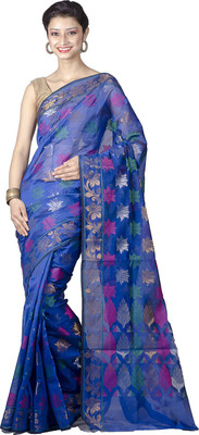 

Chandrakala Woven Banarasi Art Silk Saree(Blue), Dark blue