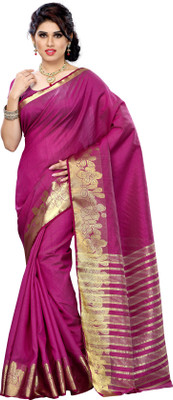 

Mimosa Solid Kanjivaram Silk Saree(Purple), Magenta
