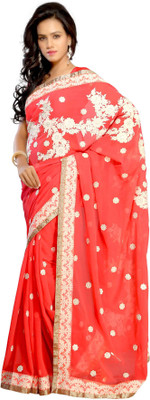 

Dancing Girl Embroidered Bollywood Georgette Saree(Red)