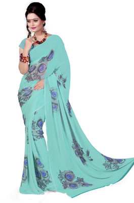 

Cenizas Printed Fashion Chiffon Saree(Multicolor), Blue