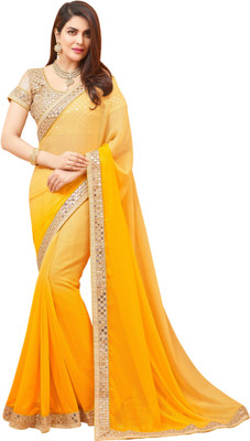 

Brijraj Embellished Fashion Chiffon Saree(Yellow)