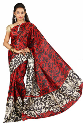 

Anushree Saree Printed Fashion Silk Saree(Multicolor), Red