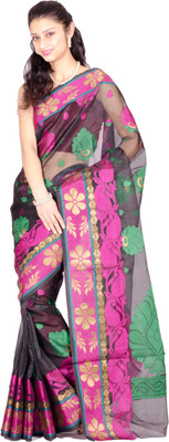 

Chandrakala Self Design Banarasi Cotton Saree(Multicolor), Black