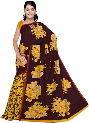 

Manthan Printed Daily Wear Georgette Saree(Brown, Yellow)